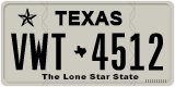 Texas, Regular plates (2012) (АBC-1234)