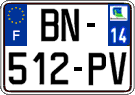 French license plate, SIV (ordinary)