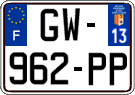French license plate, SIV (ordinary)