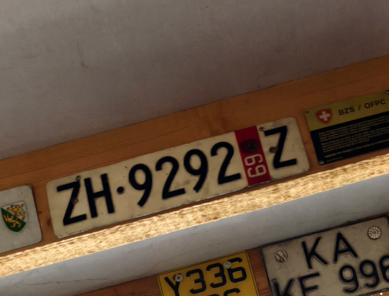 ZH 9292 Z, License plate without vehicle 
