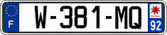 French license plate, SIV (garage)