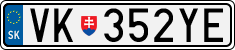 License plate of Slovakia, Cars
