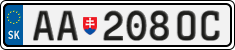 License plate of Slovakia, Cars