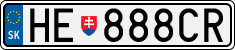 License plate of Slovakia, Cars
