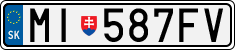 License plate of Slovakia, Cars