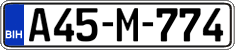 License plate of Bosnia and Herzegovina, Regular plates