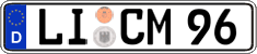 German license plate, Regular plates