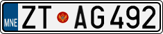 License plate of Montenegro, Cars