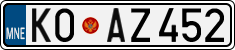 License plate of Montenegro, Cars