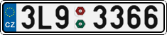 License plate of the Czech Republic, Cars (2001)