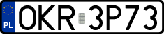 License plates of Poland, Regular car plates