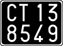 License plate of Italy, Cars (1927 year series)