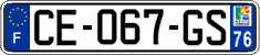 French license plate, SIV (ordinary)