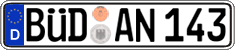 German license plate, Regular plates