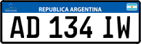License plate of Argentina, Cars (Mercosur, AB 123 CD)
