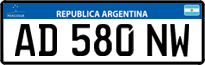 License plate of Argentina, Cars (Mercosur, AB 123 CD)