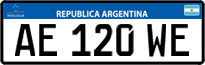 License plate of Argentina, Cars (Mercosur, AB 123 CD)