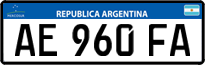 License plate of Argentina, Cars (Mercosur, AB 123 CD)