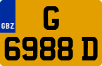 License plate of Gibraltar, Regular car plates (G 1234 A)