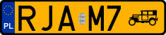 License plates of Poland, Oldtimers