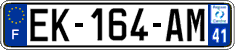 French license plate, SIV (ordinary)