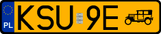 License plates of Poland, Oldtimers
