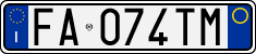 Нумар Італіі, Аўтамабілі (стандарт 1994 г.)