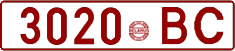 License plate Belarus, Cars (1992)