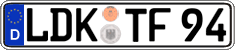 German license plate, Regular plates