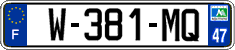 French license plate, SIV (garage)
