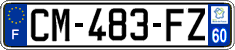 French license plate, SIV (ordinary)