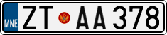 License plate of Montenegro, Cars