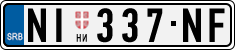 License plate of Serbia, Cars