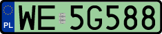 License plates of Poland, Electric vehicles