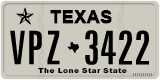 Texas, Regular plates (2012) (АBC-1234)