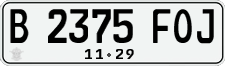 License plate of Indonesia, Regular plates