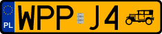 License plates of Poland, Oldtimers