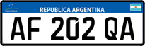 License plate of Argentina, Cars (Mercosur, AB 123 CD)