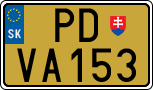 License plate of Slovakia, Export transit plates