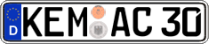 German license plate, Regular plates