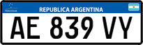 License plate of Argentina, Cars (Mercosur, AB 123 CD)