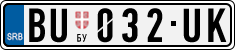 License plate of Serbia, Cars
