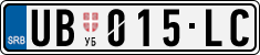 License plate of Serbia, Cars