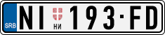 License plate of Serbia, Cars