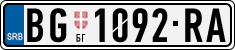 License plate of Serbia, Cars