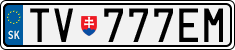 License plate of Slovakia, Cars