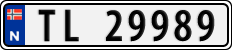 License plate of Norway, Cars