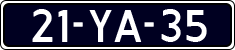 License plate of the Netherlands, Imported oldtimers (cars)