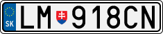 License plate of Slovakia, Cars