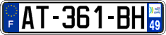 French license plate, SIV (ordinary)
